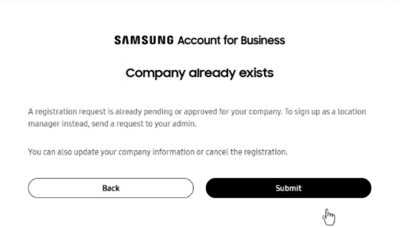 Diagram describing Knox cloud services account structure when using Samsung account for Business.