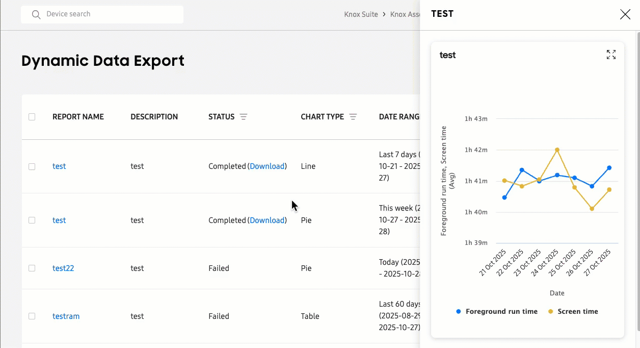 dde line chart preview in details panel