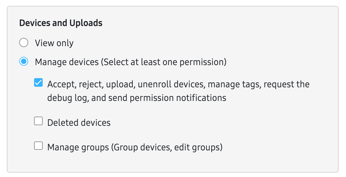 manage device permission