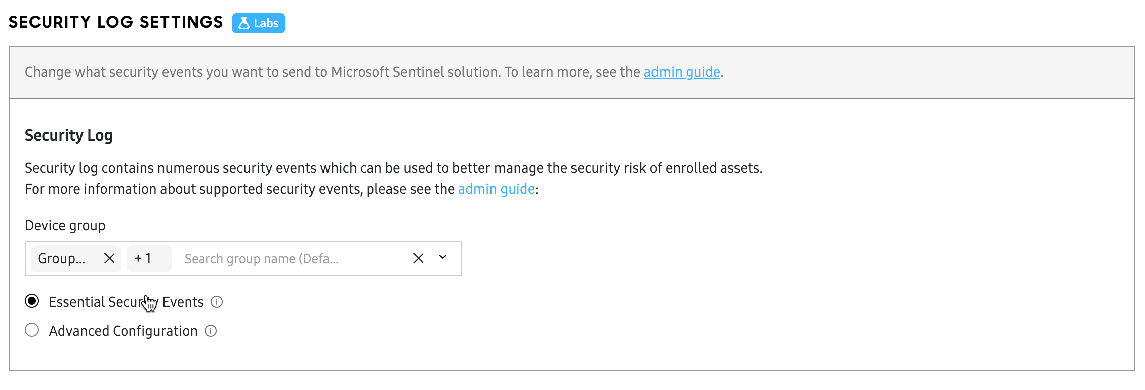 Essential security events