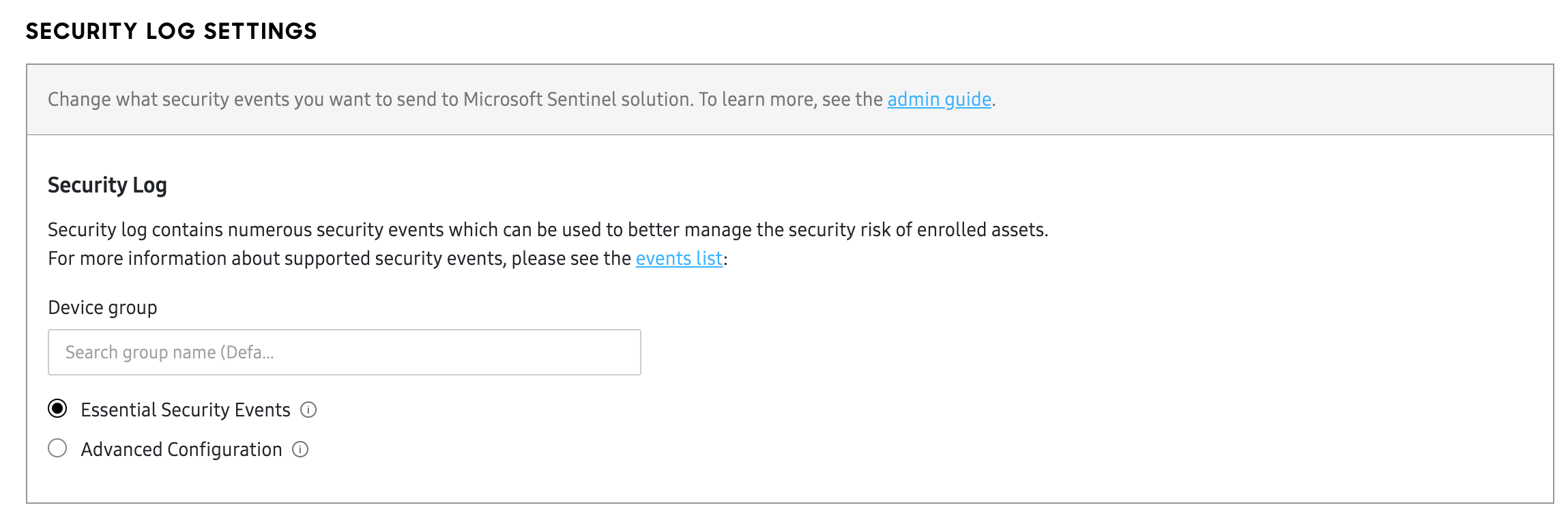 Essential security events