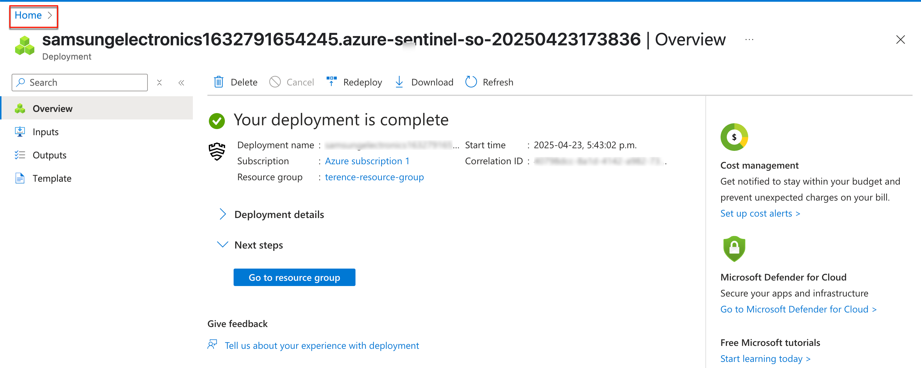 deployment complete