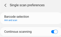 Continuous scanning option in Single scan preferences