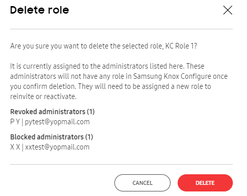 Delete role