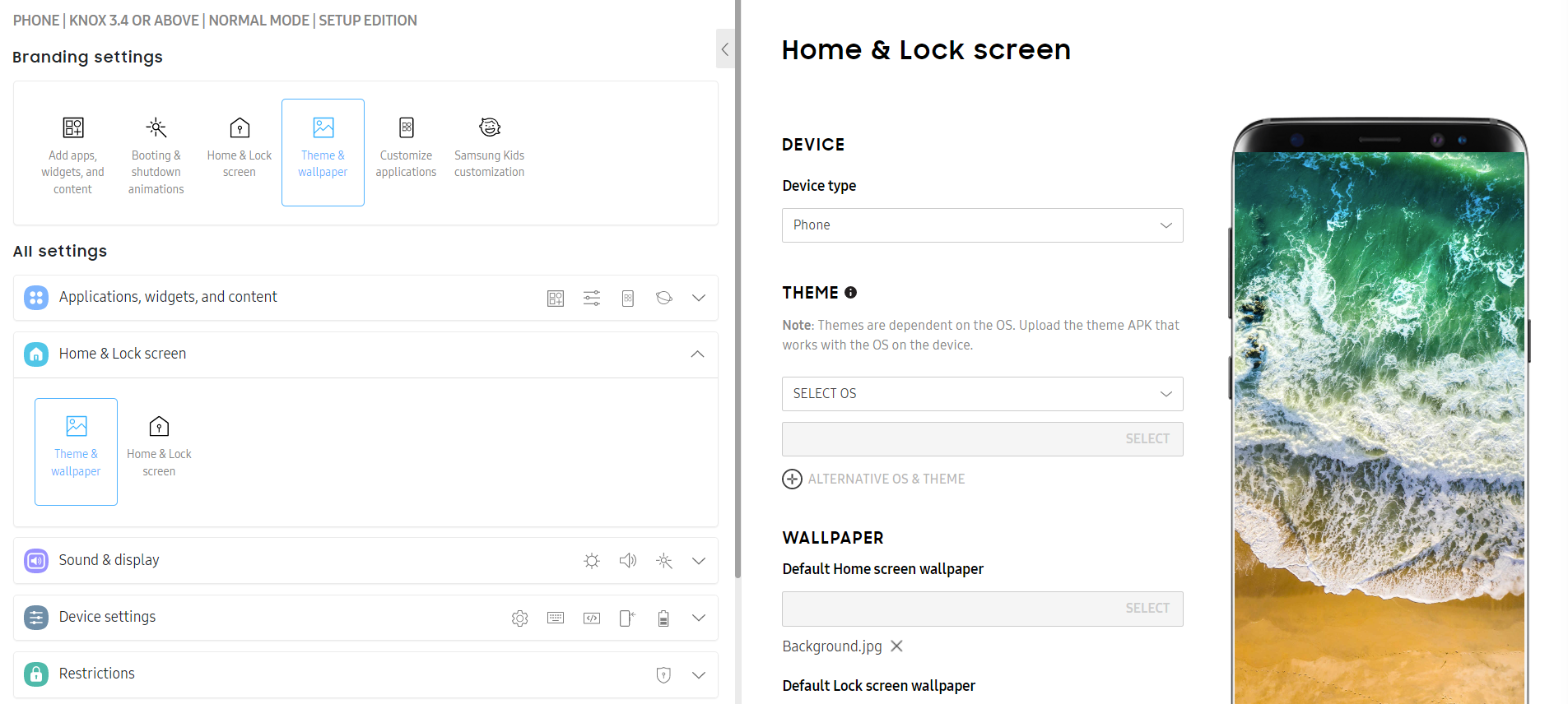 Configure profile settings for the new profile