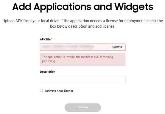 The manifest XML is missing