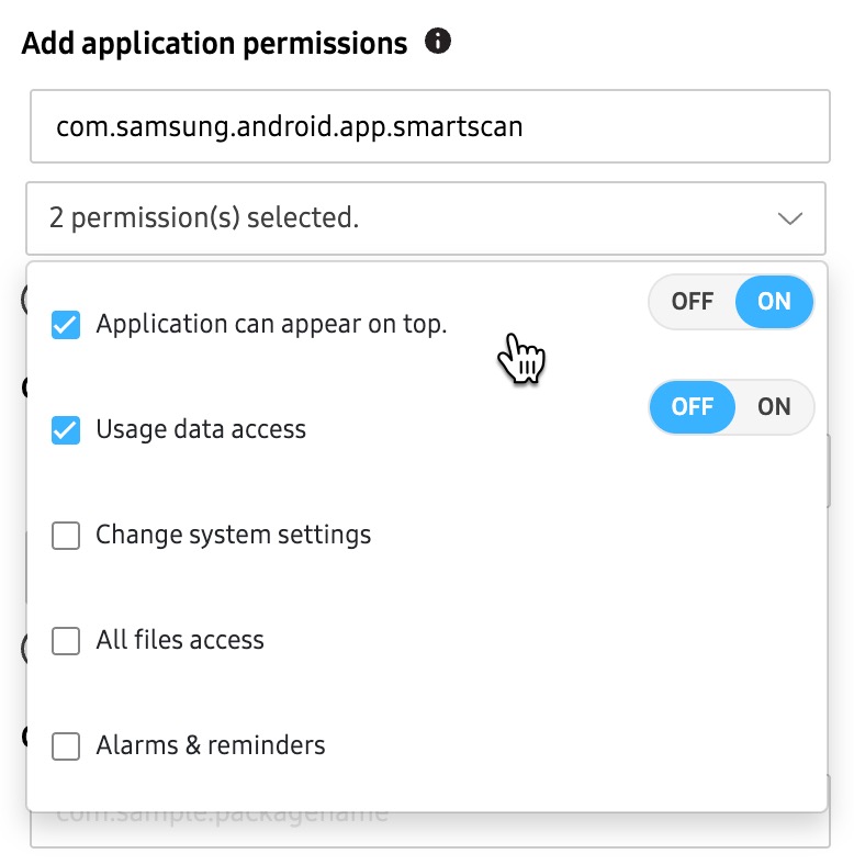 Add app permissions