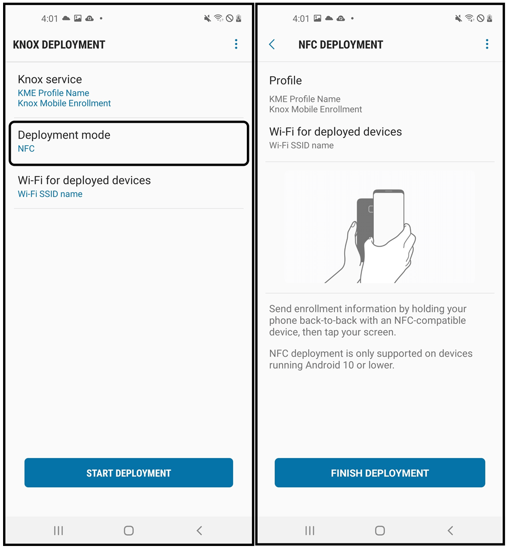 Deploy with NFC