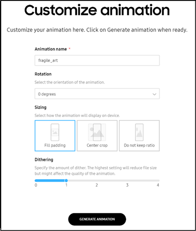 Customize animation