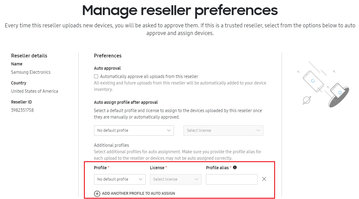 Manage reseller preferences