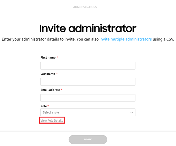 Invite administrators