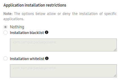 App installation restrictions