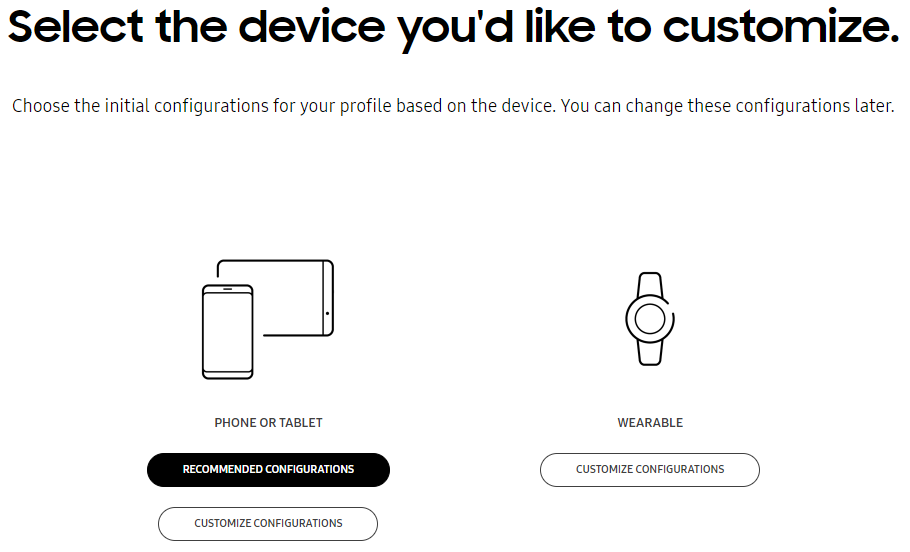 Select device type