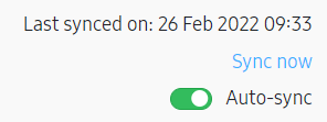 The sync status and Auto-sync button