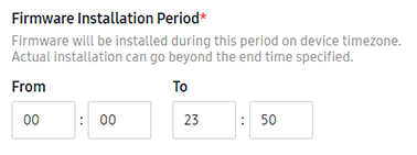 firmware installation period