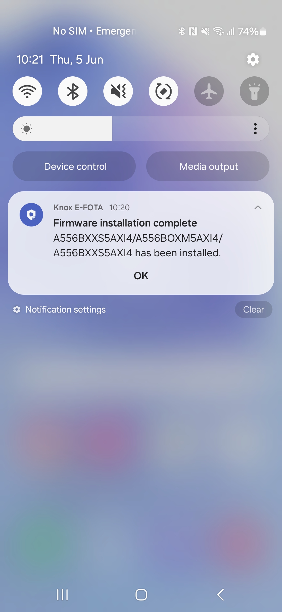 finished software update