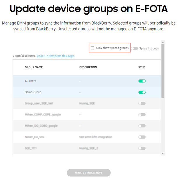 manage emm groups