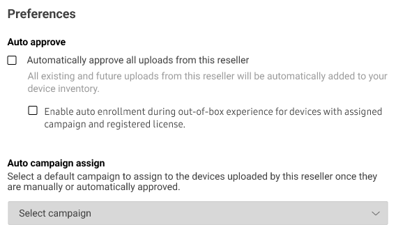 Manage reseller preferences