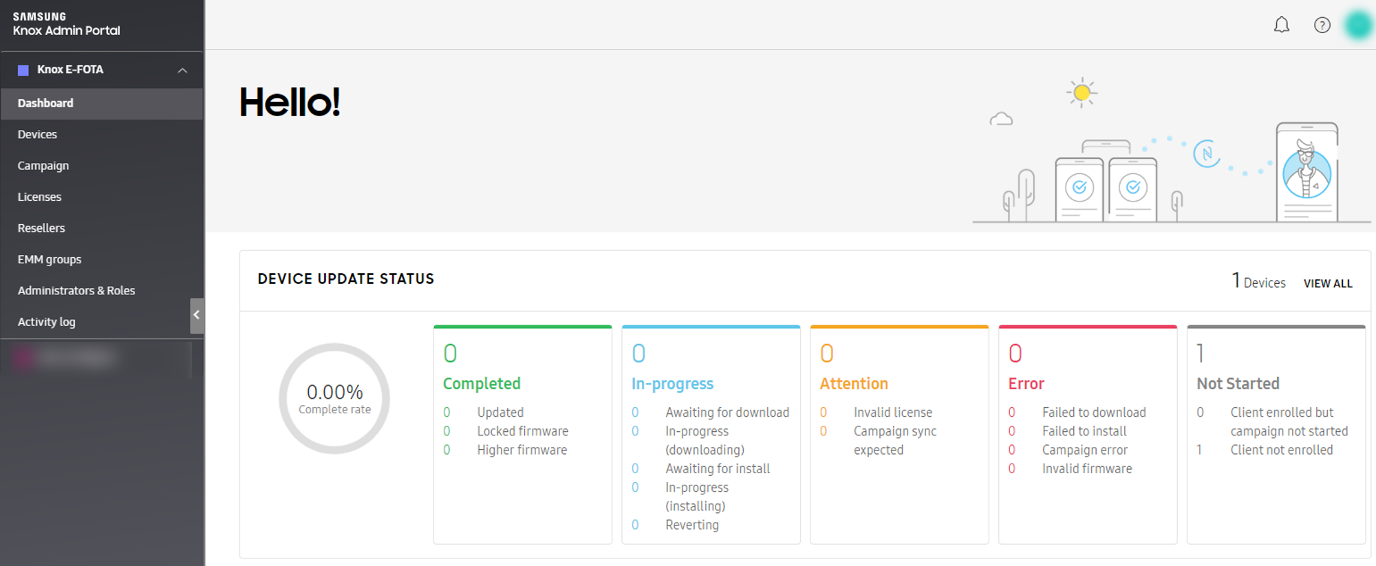 navigate knox admin portal