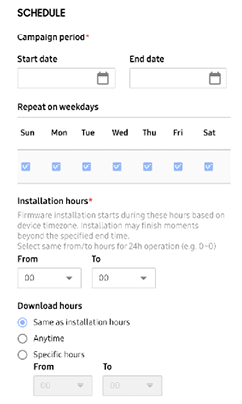 schedule firmware updates