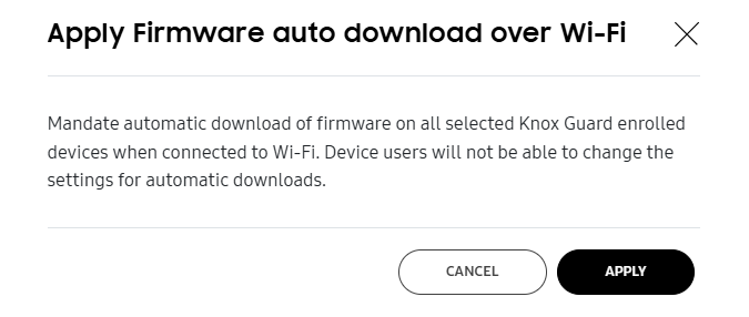 Apply firmware auto download over Wi-Fi device action.