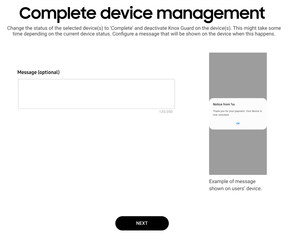 Ending device management