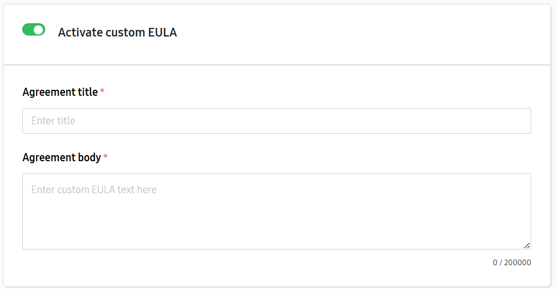 Create default custom EULA notice.
