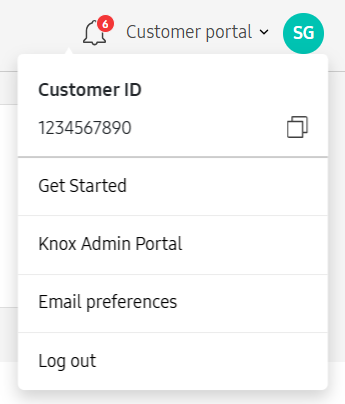 Knox Guard dashboard settings.