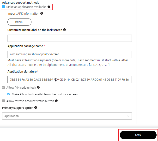 Application advanced support methods