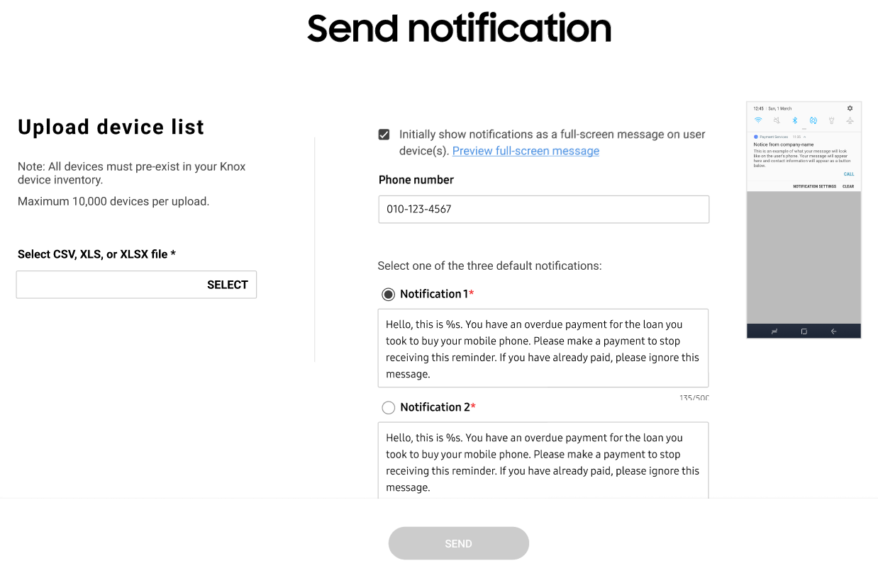 Delivering notifications in bulk