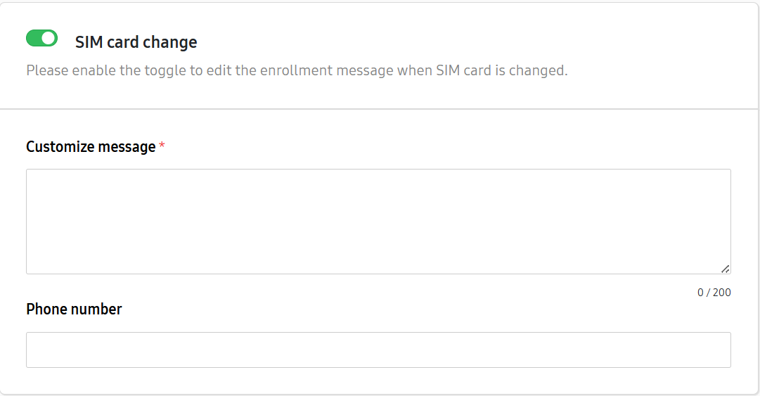 Create custom SIM card change notice.