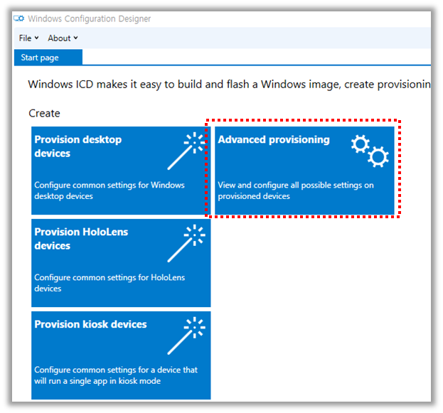 Select Advanced Provisioning