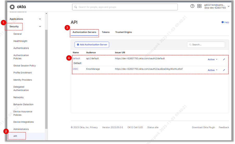 Specify authentication server