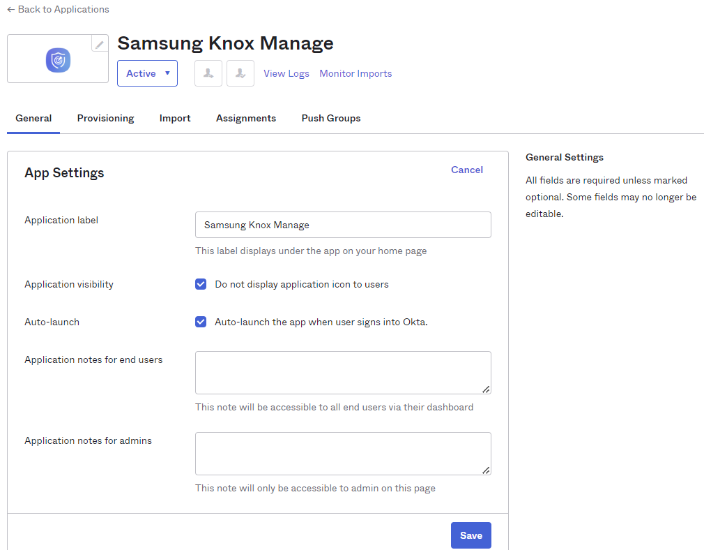 Set display and auto-launch options for the app