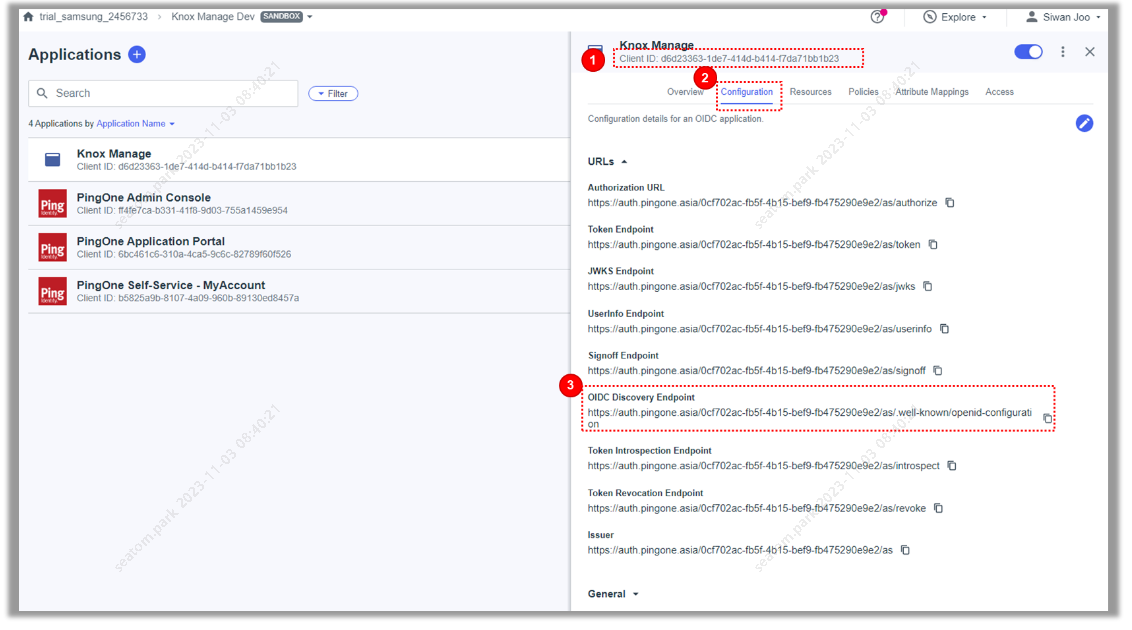 Copy and save client ID and OIDC discovery endpoint