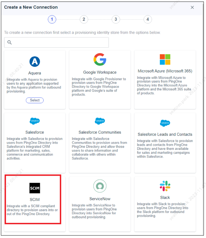 Select SCIM from list of connections