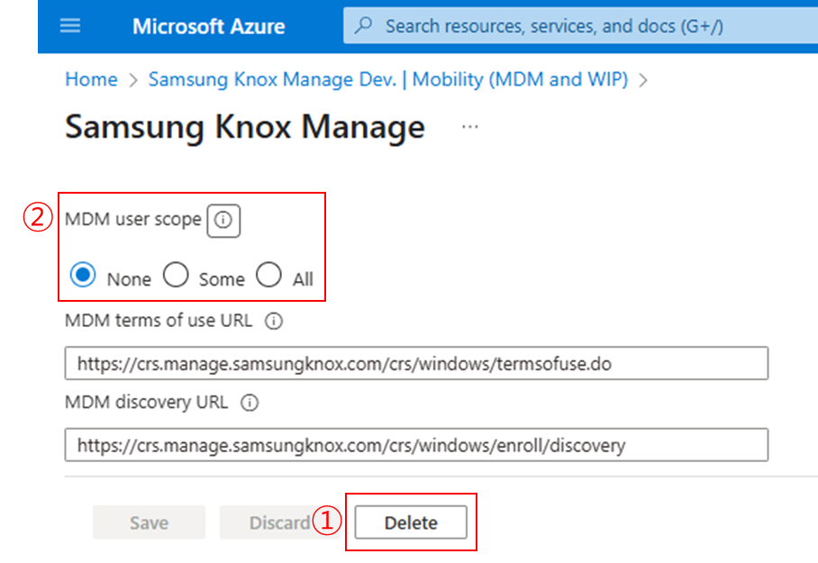 Knox Manage in the Microsoft Azure portal