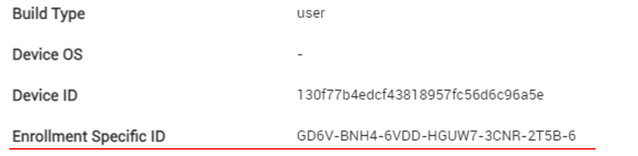 A device's enrollment identifier.