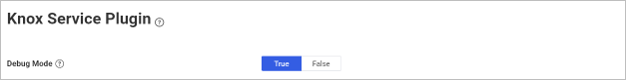 The Knox Service Plugin screen in the Knox Manage console.