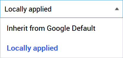 Selecting Locally applied from the local override drop-down.