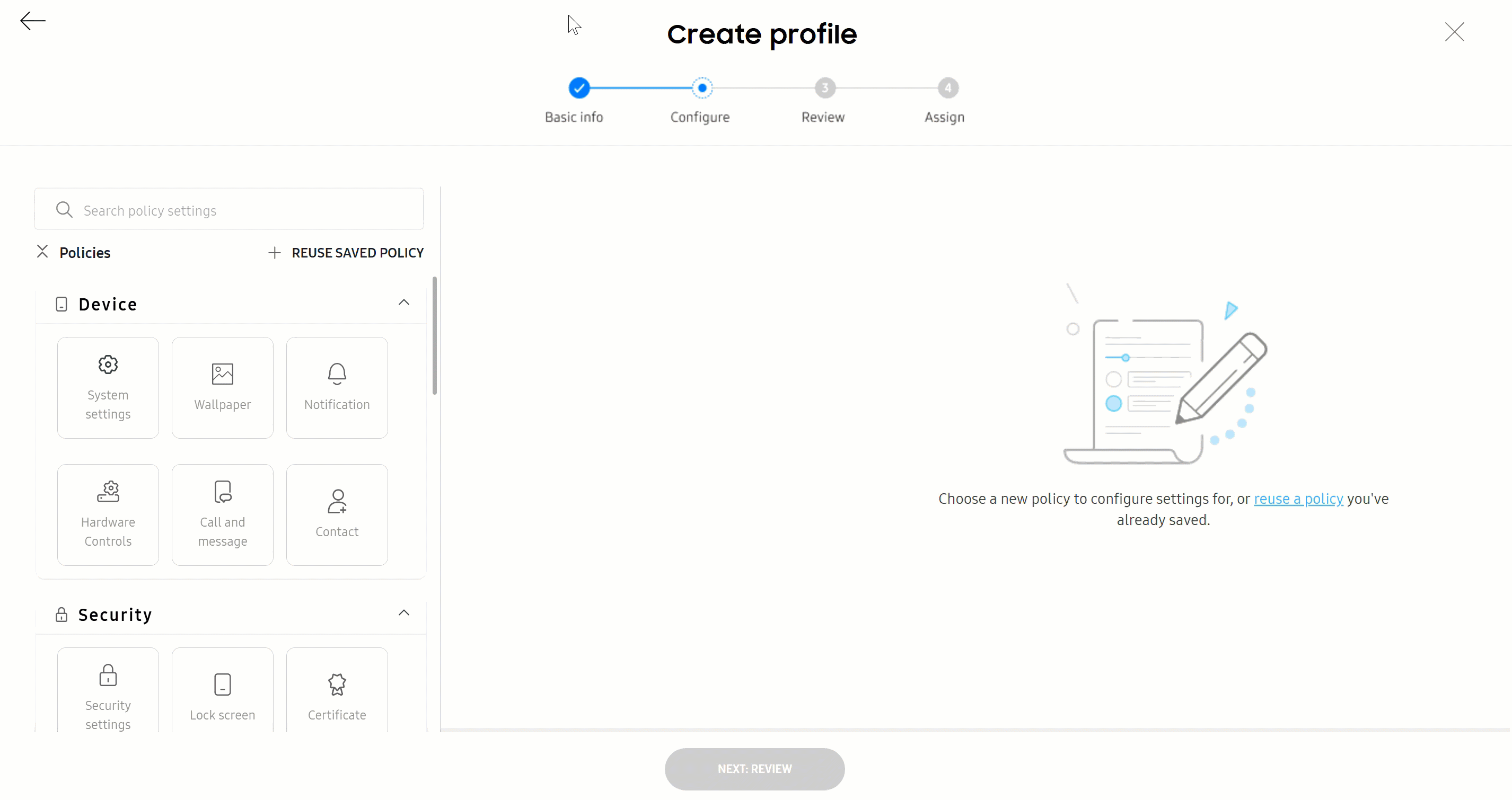A gif of searching for reusable policies.