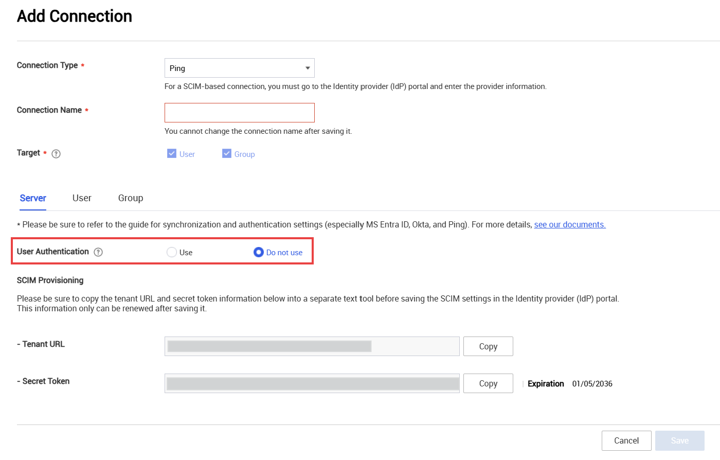 Set user authentication later