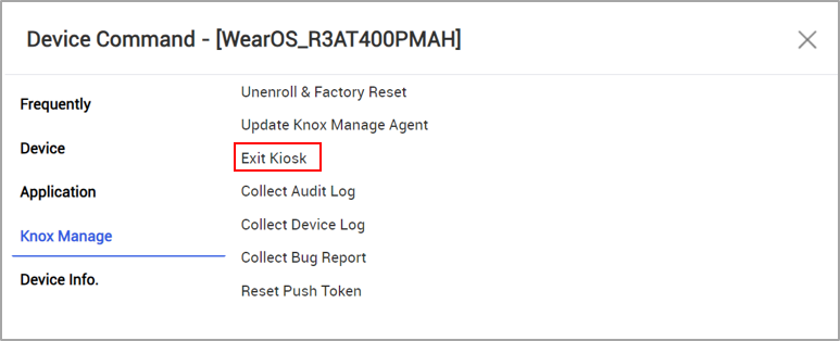 New Exit Kiosk device command for Wear OS devices