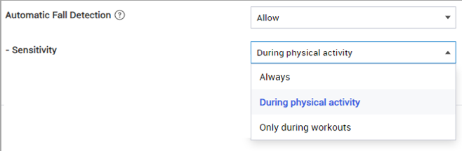 Automatic Fall Detection policy