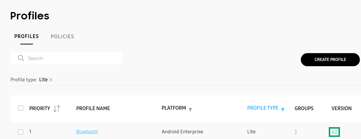 Incremented profile version number