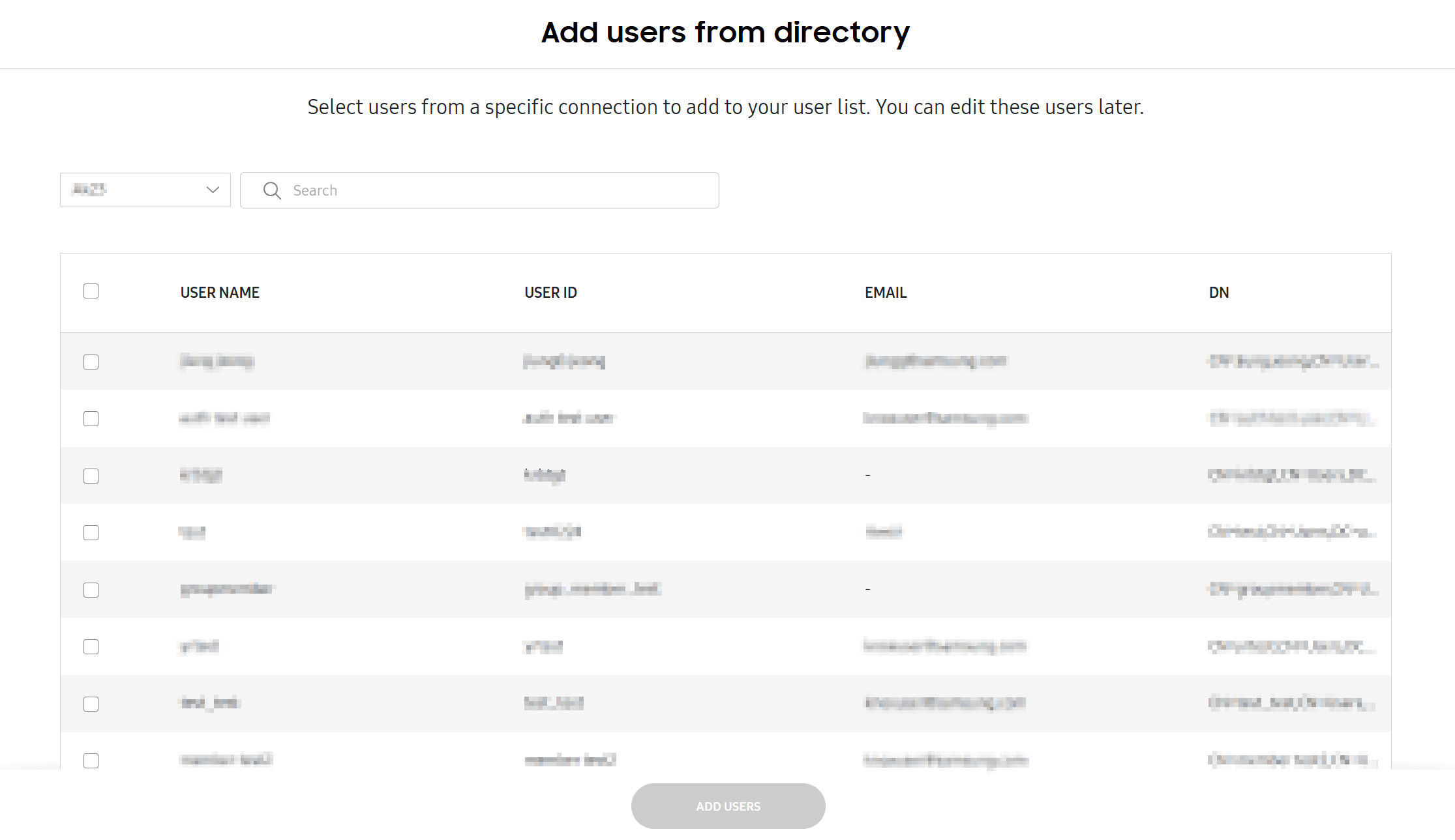 Add users from directory page