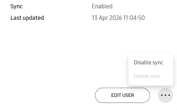 Directory user sync options