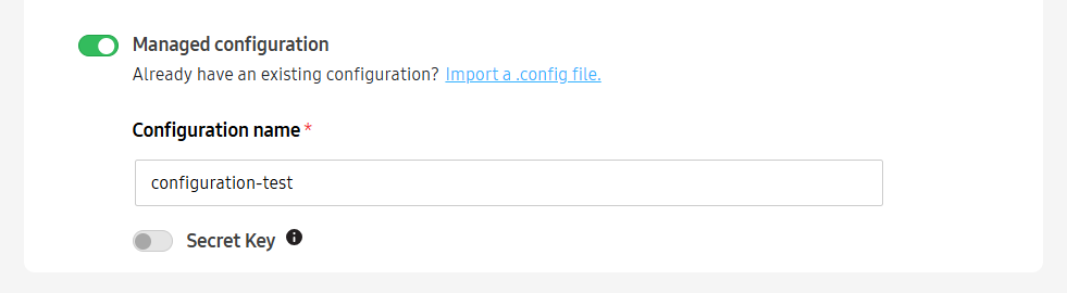 Managed configuration section