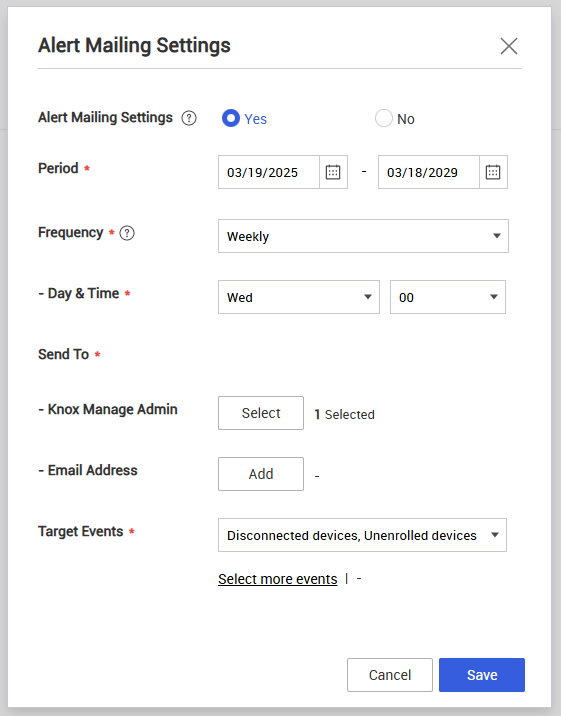 Email audit alerts
