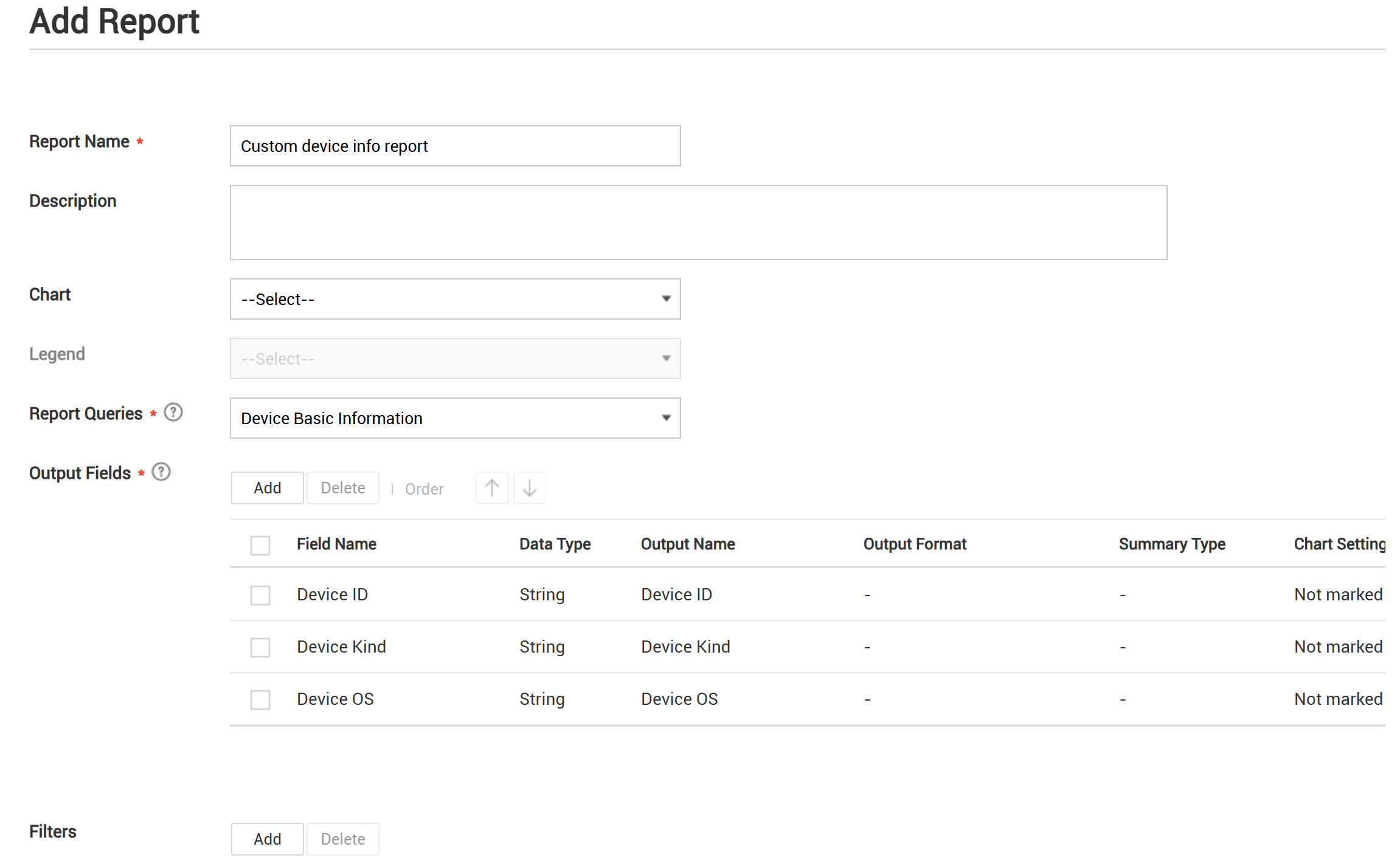 Create a new report